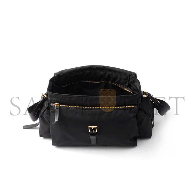 Pra*a explore large re-nylon shoulder bag with flap 1bd391 (37.5*19*12cm)
